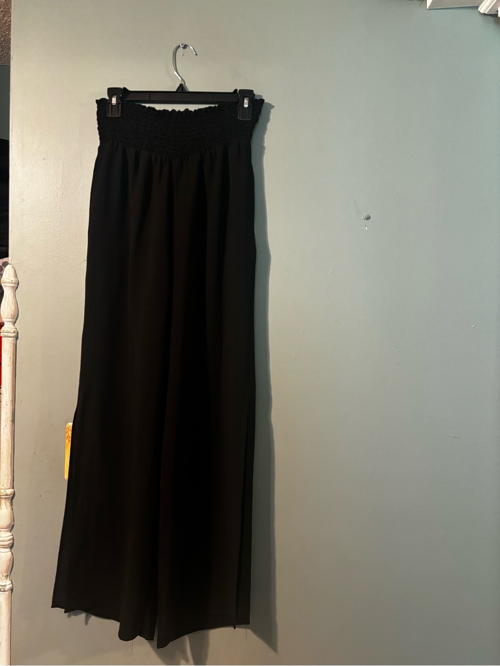 Three Bird Nest Wide Leg Comfy Pants Smocked Waist with Slits on Side NWT